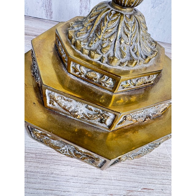 Antique Dutch Brass Menorah Candelabras - A Pair For Sale In Chicago - Image 6 of 7