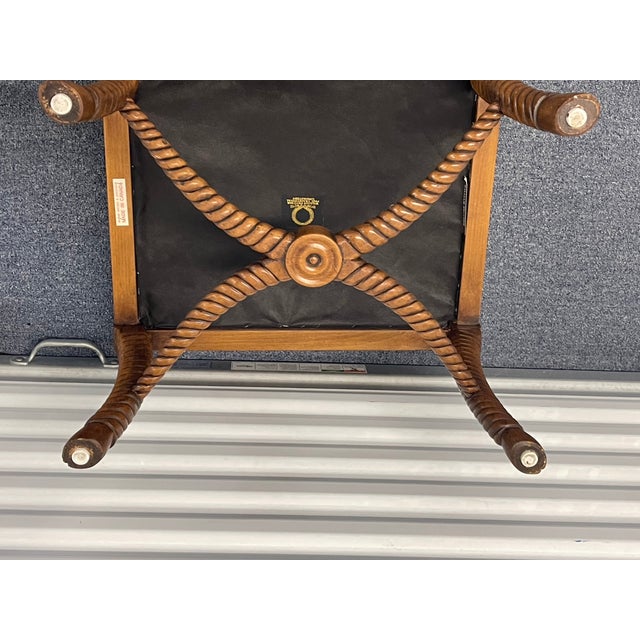 William Switzer Barley Twist Ottoman With Hooved Feet For Sale - Image 10 of 15