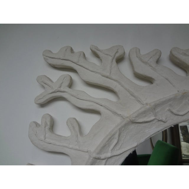 Glass Vintage French Serge Roche Inspired Plaster Mirror For Sale - Image 7 of 7