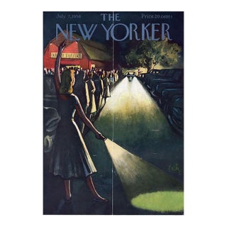 1956 Vintage New Yorker Magazine Cover by Arthur Getz, July 7, Summer Theater For Sale