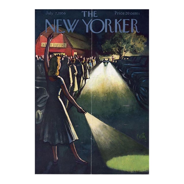 1956 Vintage New Yorker Magazine Cover by Arthur Getz, July 7, Summer Theater For Sale