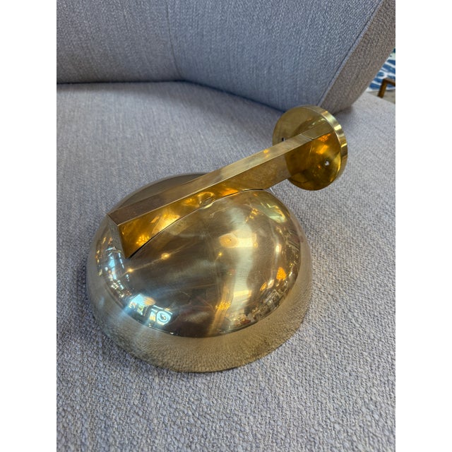 Brass 1970s Italian Bowl Shape Sconces - a Pair For Sale - Image 8 of 9