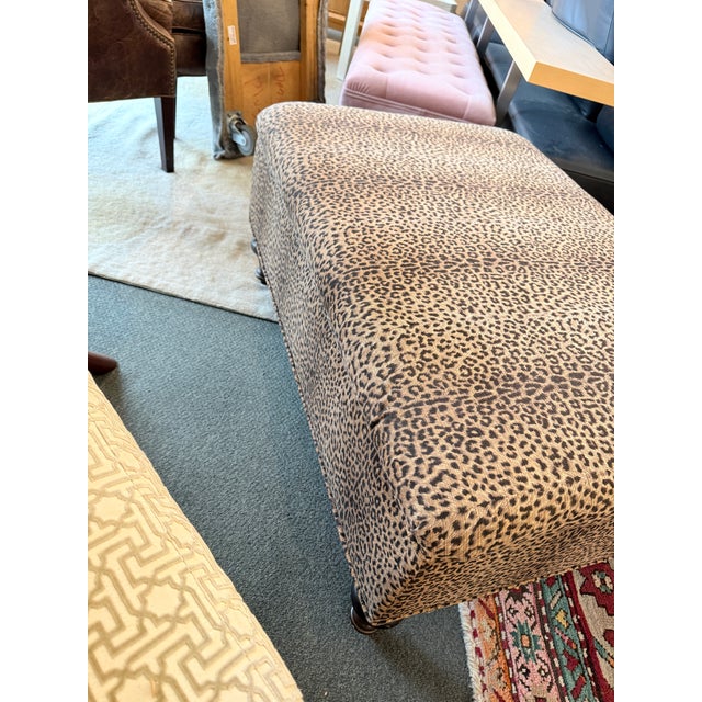 Leopard Print Storage Bench Seat Ottoman For Sale - Image 11 of 12