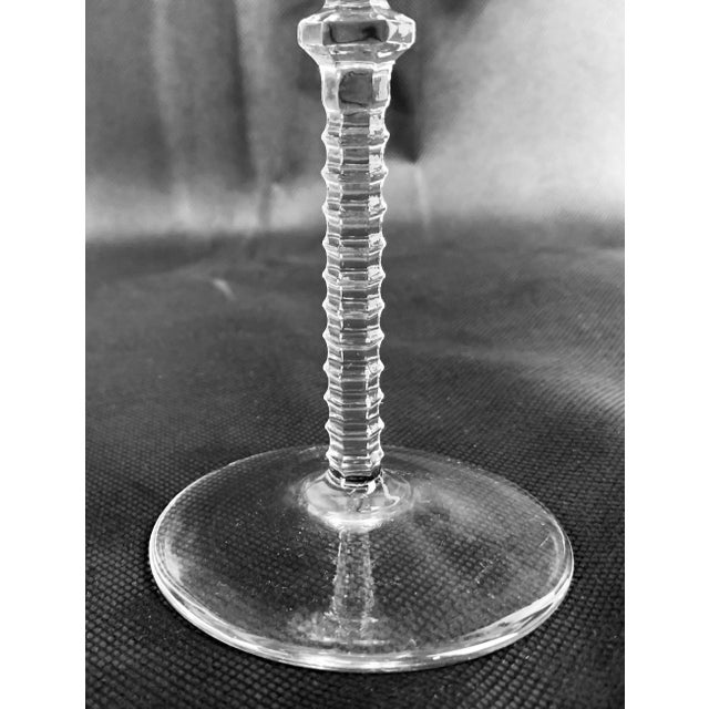 Set of Six Wine Glasses Cut and Etched by Rock Sharpe-Burleigh Pattern For Sale - Image 4 of 11