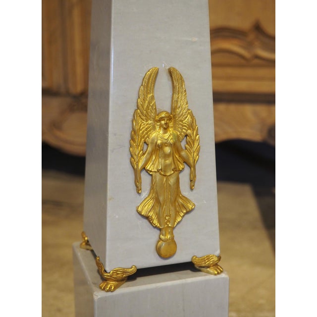 Pair of French Empire Style Blue Turquin Marble Obelisks, Early 1900s For Sale In Dallas - Image 6 of 18