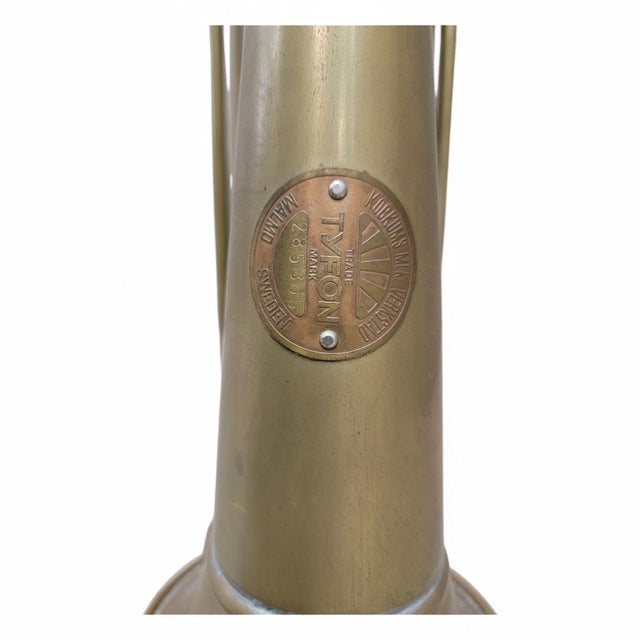 Early 20th Century Antique Nautical Tyfon Brass Foghorn Malmo Sweden Kockums Mek Verkstad For Sale - Image 5 of 6