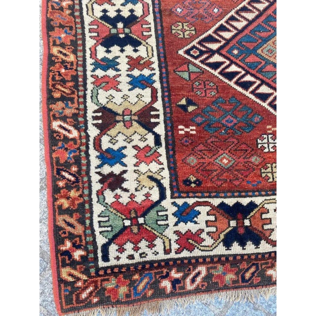 Antique Caucasian Kazak Runner For Sale - Image 3 of 18