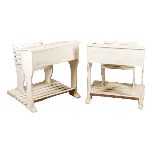 Elementary School Desks with Compartment, Set of 2 For Sale
