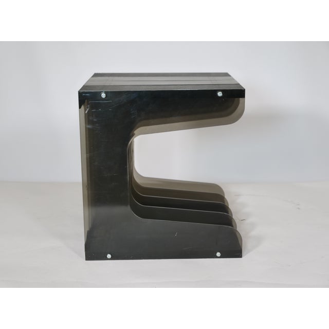 Space Age Vinyl Stand in Smoked Acrylic Glass, 1970s For Sale - Image 4 of 16