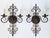 Vintage dark bronze finish wrought iron wall sconces with beautifully cascading motifs. The handcrafted pair of lights...