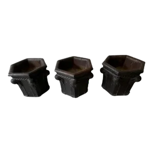 1970s Cast Stone Vintage Planters - Set of 3