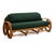 Wood Mid Century Pretzel Sofa Four Strand Pretzel Rattan Sofa After Paul Frankl Knoll Fabric For Sale - Image 7 of 14