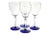 Art Deco 1920s Cobalt Cut-Crystal Stems - Set of 16 For Sale - Image 3 of 9