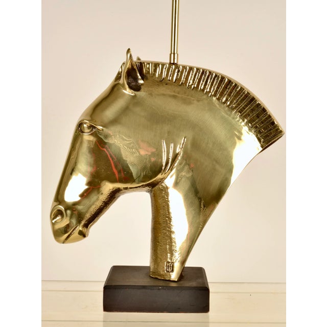 Traditional Large Brass Horse Head Lamp "Caballinus" For Sale - Image 3 of 9