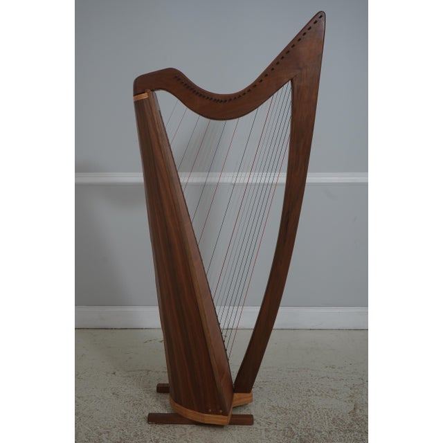 Traditional Studio Crafted Walnut Celtic Lever Harp For Sale - Image 3 of 17