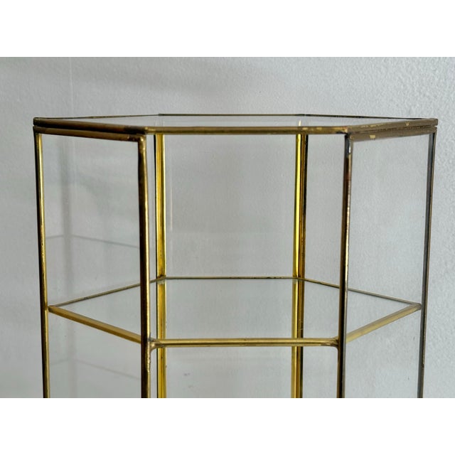 Late 20th Century Glass and Brass Three Tier Display Stand For Sale - Image 4 of 7