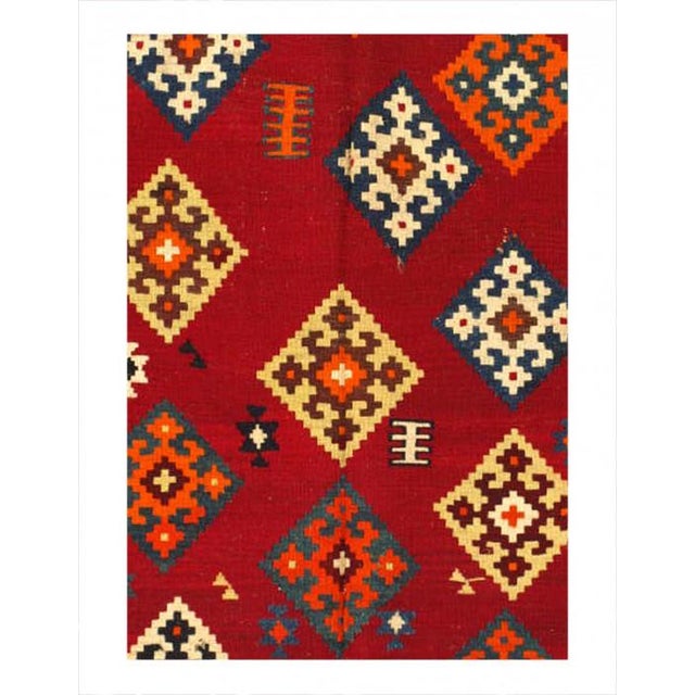 Vintage Pas Kilim Rug with Tribal Style . Full of tiny details and a bold expressive design combined with vibrant colors...