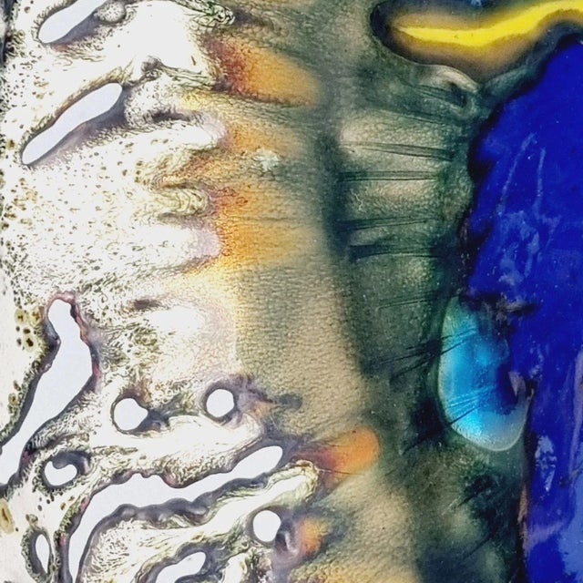 Red Decorative Enamel Wall Plate For Sale - Image 8 of 10