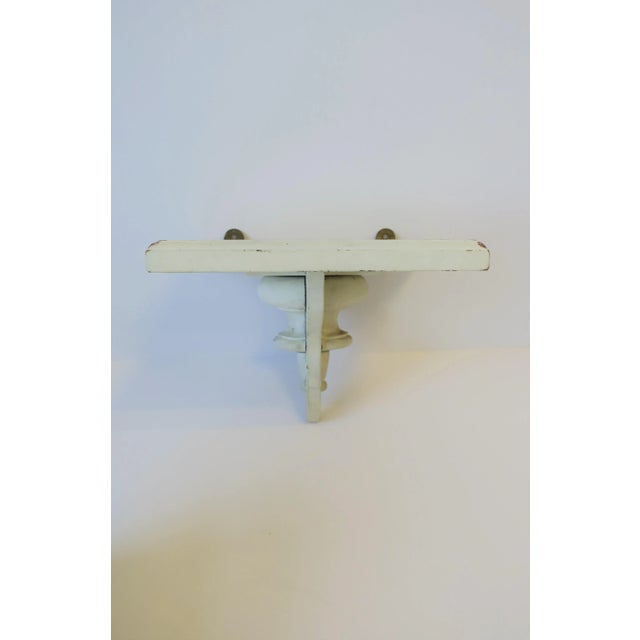White Turned Wood Wall Shelves for Vases, Sculpture, Decorative Objects, Pair For Sale - Image 10 of 12