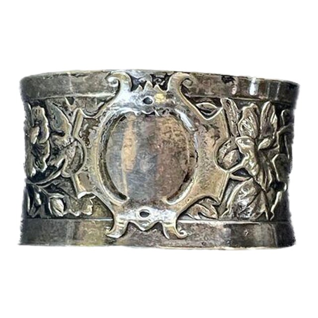 An Christofle Floral & Shield Napkin Ring For Sale