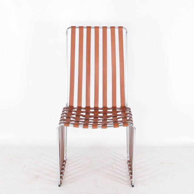 Leather and Chrome Chairs, Set of 6 For Sale - Image 6 of 18