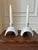 Vintage Handcrafted Signed Atomic Glazed Terracotta Candleholders - A Pair For Sale - Image 18 of 18