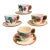 1950s Franciscan Apple Tea Cup & Saucer Set England Backstamp Hand Painted - Set of 4 For Sale