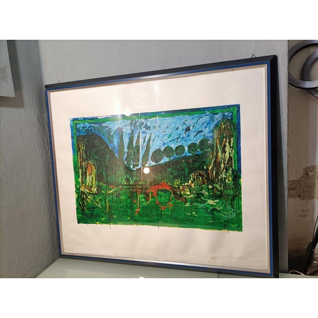 Mario Schifano, Landscape, 1970s, Color Lithograph, Framed For Sale - Image 6 of 17
