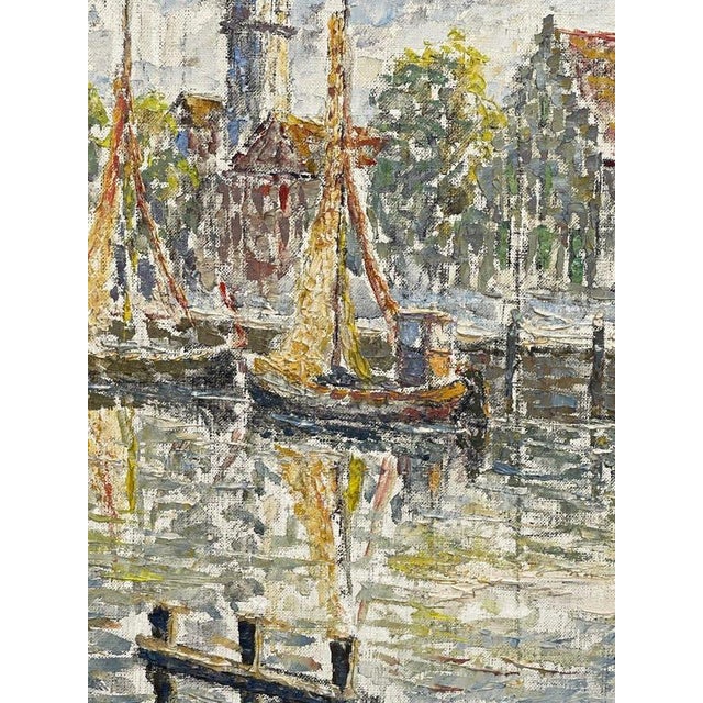 Fernand Laval, Dutch Port, 1922, Oil Painting For Sale - Image 9 of 12