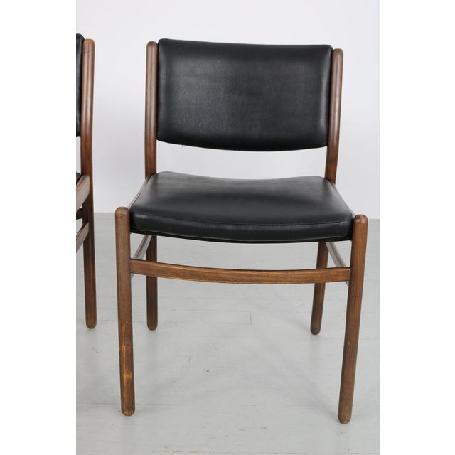 Wooden Chairs with Leatherette Upholstery, Italy, 1960s, Set of 3 For Sale - Image 11 of 18