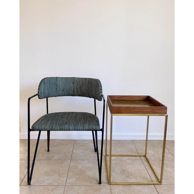 Sabin Anacapa Walnut and Brass Tray Side Table For Sale - Image 9 of 11