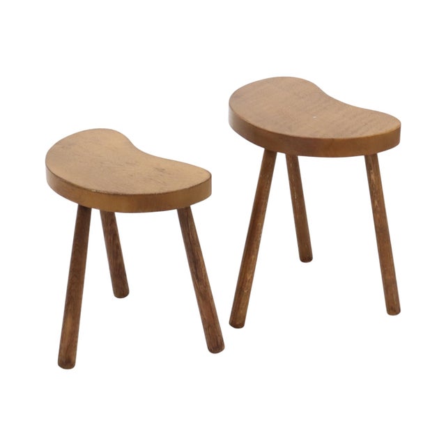 Vintage Wooden Kidney-Shaped Nesting Tables Wood, 1960s, Set of 2 For Sale - Image 13 of 17