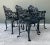 Metal Vintage Cast Aluminum Lyre Back Armchairs - Set of Four For Sale - Image 7 of 12