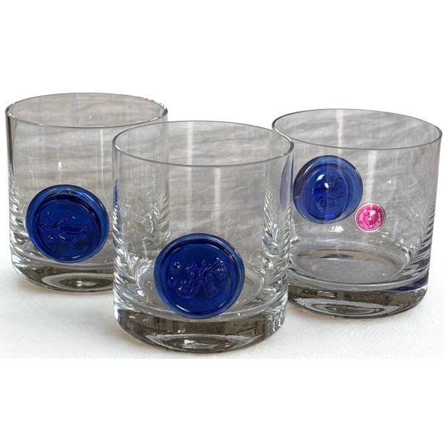 Glass Made in Romania Mid-Century Modern Astrology Motif Rocks Glasses - Set of 3 For Sale - Image 7 of 9