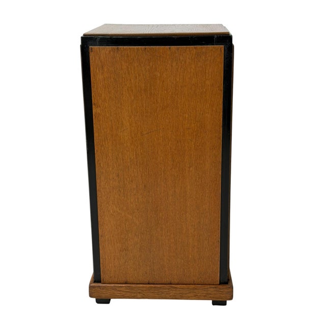 Art Deco Modernist Pedestal in Oak with Black Lacquer, 1930s For Sale - Image 3 of 9
