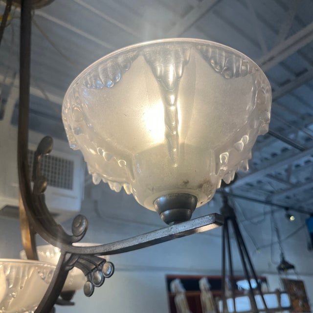 Mid 20th Century French Art Deco Chandelier For Sale In Miami - Image 6 of 10