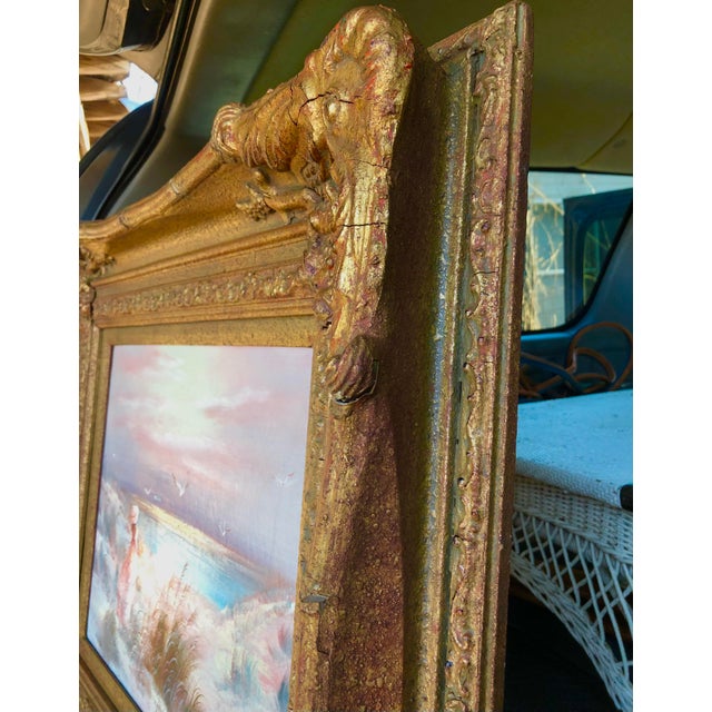 17th Century 10424 Louis XV Art Frame Gold Gilt Later Period Artwork Heavy Solid Carved Wood Artwork Frame For Sale - Image 6 of 12