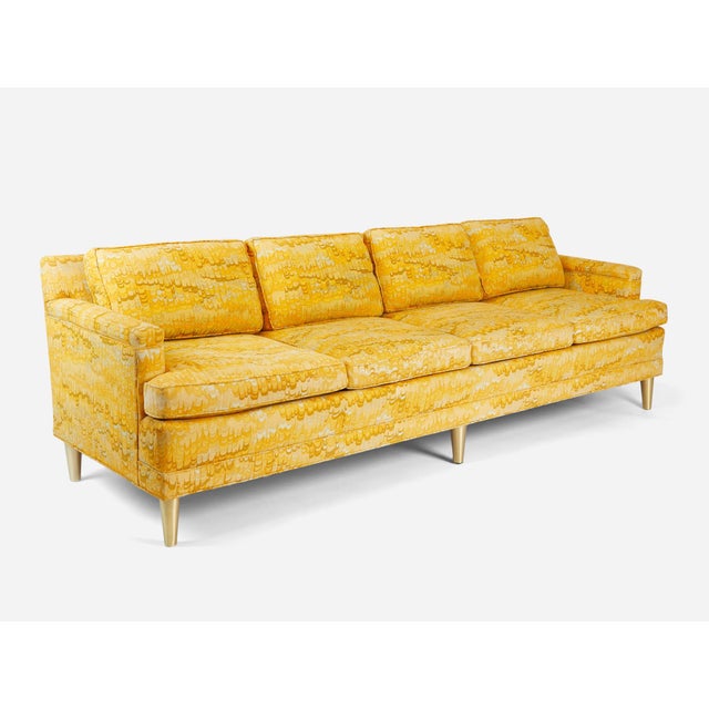 Beautiful Jack Lenor Larsen sofa on brass legs. 8' long. Original fabric with down filled cushions. We also have an 11...