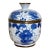 Vintage Porcelain Blue and White Floral Motif Lidded Jar For Sale
