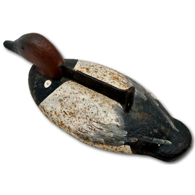 Figurative Very Rare & Unusual Antique Figurative Cast Iron Duck Decoy Motif Front Porch Boot Scraper - Circa 1920s For Sale - Image 3 of 18