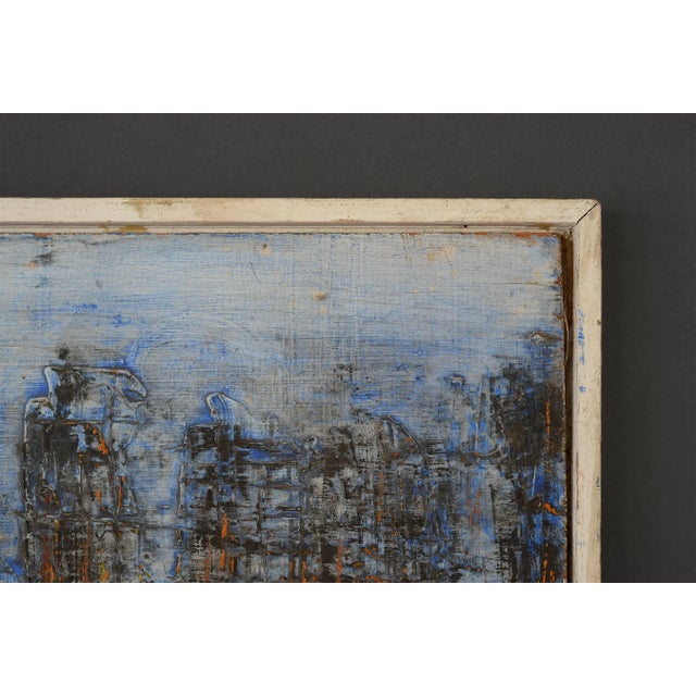 1960s MCM Peter Sword Abstract Brutalist Panoramic Cityscape Painting Outsider Art For Sale In San Francisco - Image 6 of 13