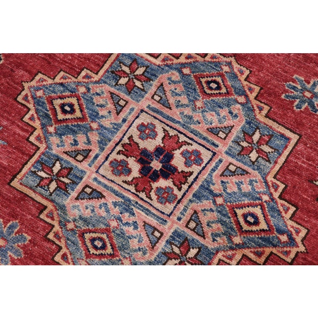 1990s Tribal Super Kazak Red/Beige Wool Rug - 11'11'' X 14'8'' For Sale - Image 5 of 10