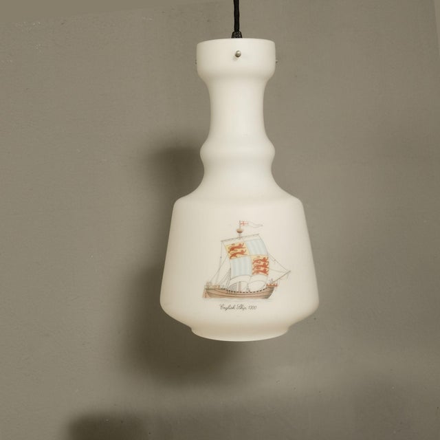 Vintage Caravel Opaline Glass Pendant, 1960s For Sale - Image 16 of 16