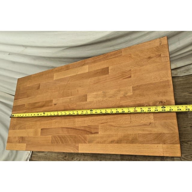 Antique Mission Oak Kitchen Island Cabinet Prep Station Chop Top Open Side Shelf For Sale - Image 10 of 12