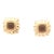 Late 20th Century Pair of Gold and Garnet Cabochon Earrings For Sale
