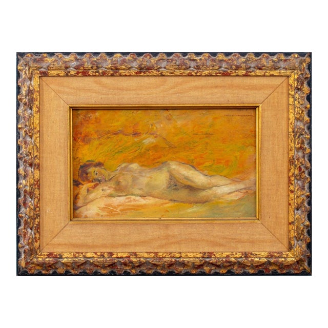Gusztav Magyar-Mannheimer Reclining Nude Oil For Sale
