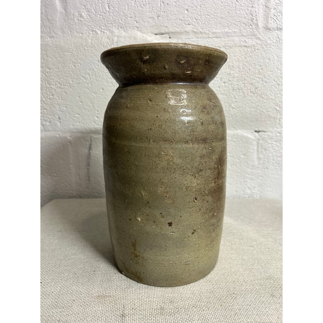Ceramic Antique North Carolina Salt-Glazed Stoneware Crock, Randolph-Moore County, C. 1880 For Sale - Image 7 of 8