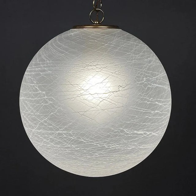 Large Vintage Italian Swirl Murano Glass Pendant Lamp, 1970s For Sale - Image 9 of 13