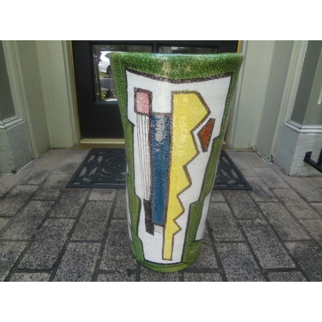 Ceramic Italian Modernist Glazed Ceramic Umbrella Stand For Sale - Image 7 of 13
