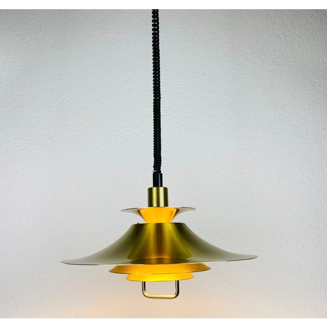 Brass Danish Brass and Metal Pendant Lamp, 1960s For Sale - Image 8 of 13